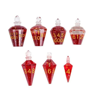 Red Potion Resin -  7pcs RPG Dice Set